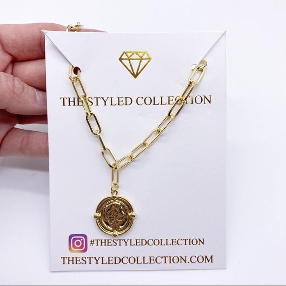 styled collection Jewelry - NWT-Styled Collection-Atlas Coin link Necklace 16”